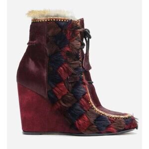 ANNA SUI X FRYE Nordic Goat Hair Boots Size 6